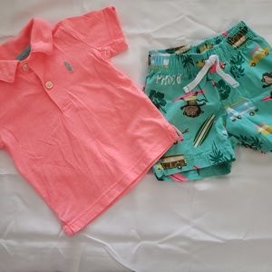 Carter's 2-Piece summer polo & shorts set 12m